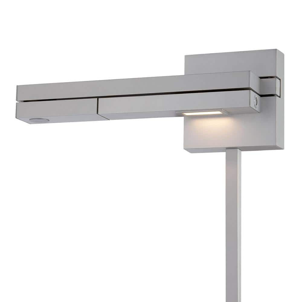 Flip LED Swing Arm Wall Light in Titanium with Dimmable Feature