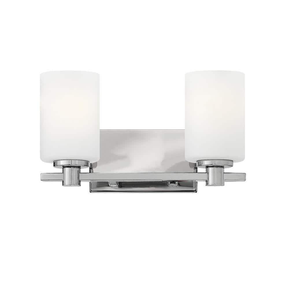 Sleek Chrome Dual-Light Outdoor Wall Sconce with Etched Opal Glass