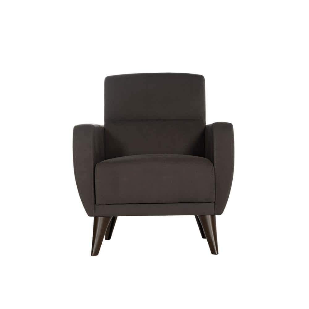 Charcoal Metal Mid-Century Modern Accent Chair with Storage