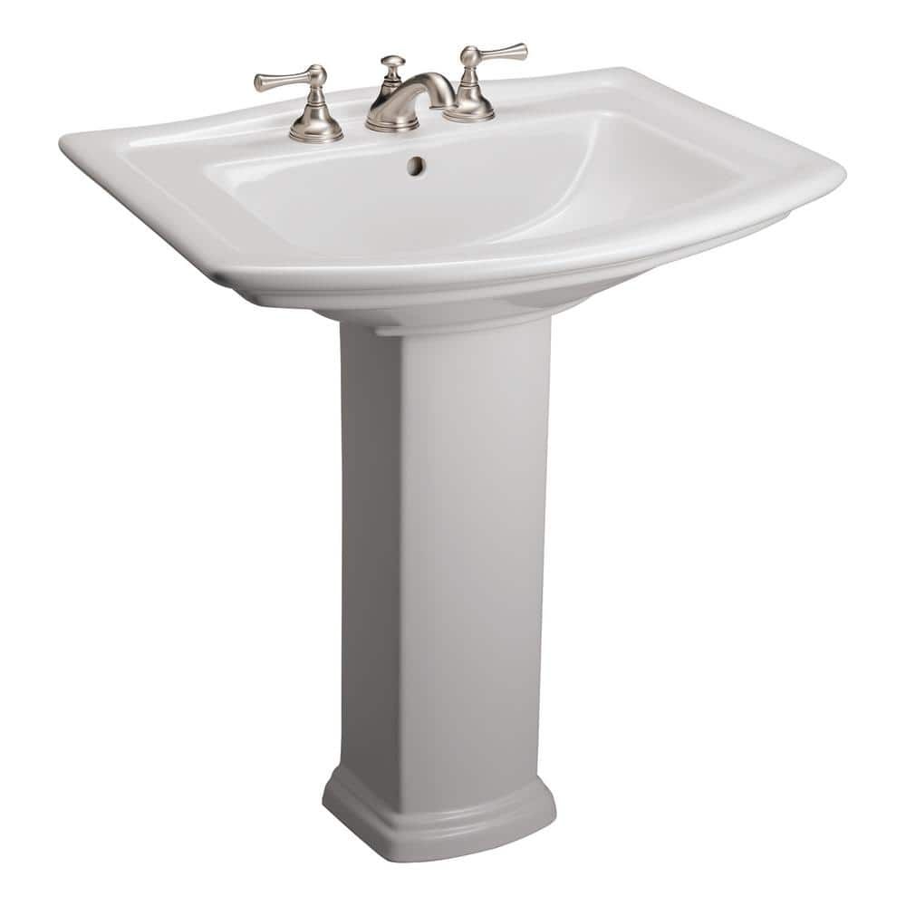 Washington 30" White Ceramic Pedestal Bathroom Sink