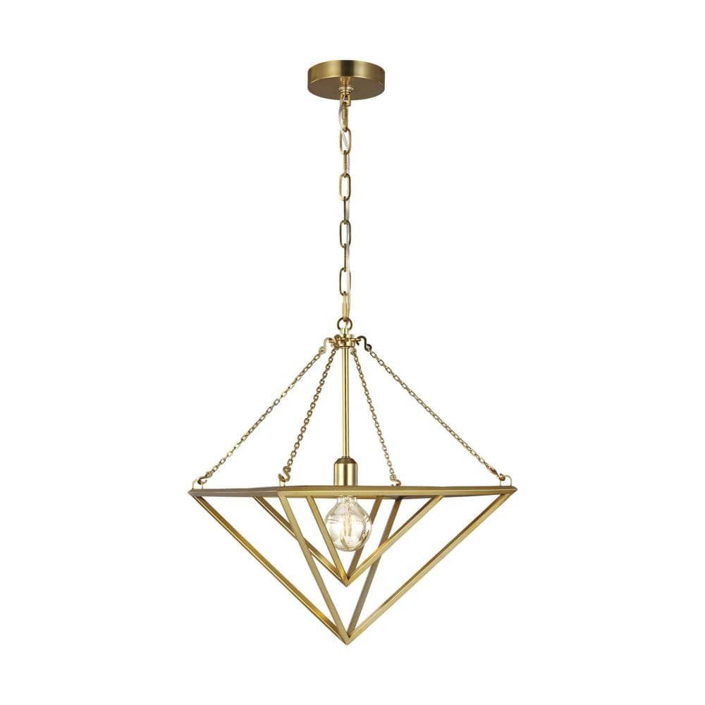 Carat 16" Burnished Brass Modern Indoor/Outdoor Pendant Light