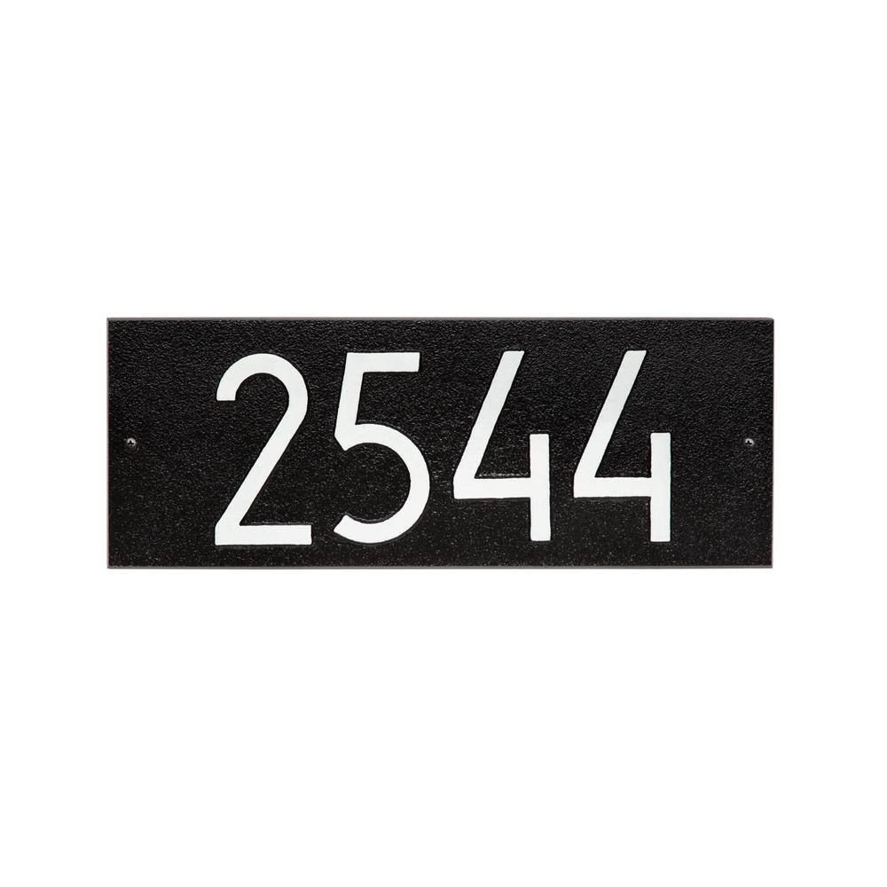 Black and White Mid-Century Modern Metal Address Plaque