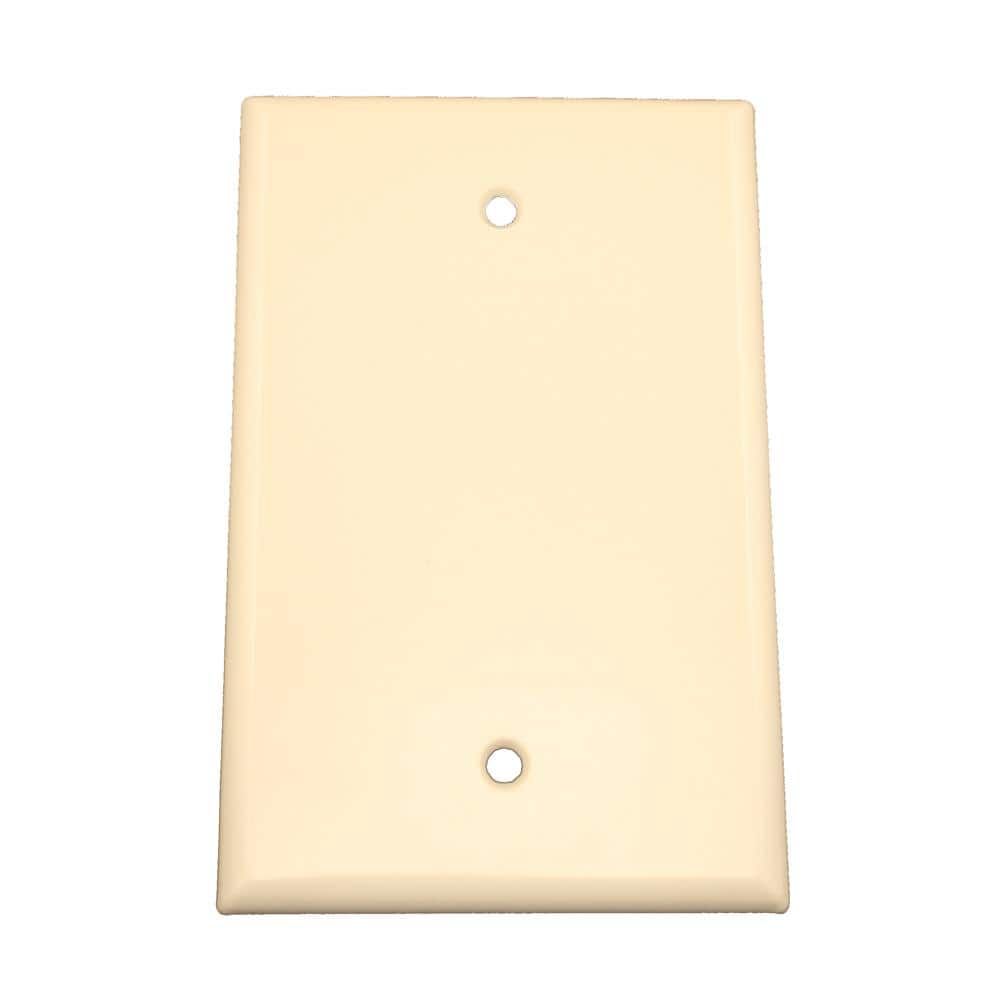 Light Almond Thermoset Plastic 1-Gang Blank Wall Plate