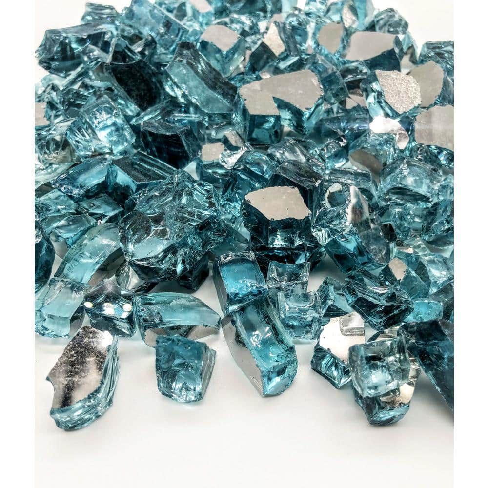 Cobalt Blue Reflective Tempered Fire Glass, 10 lbs