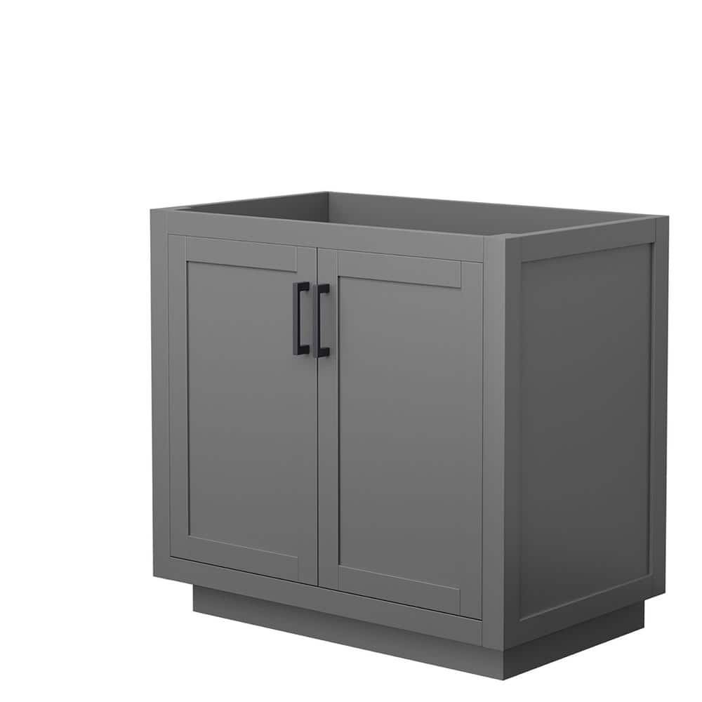 Miranda 36-Inch Dark Gray Matte Black Trim Freestanding Bathroom Vanity