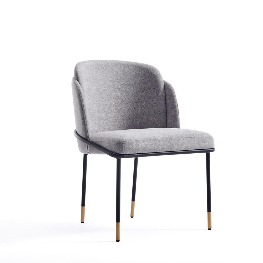High Gray Upholstered Metal Side Chair