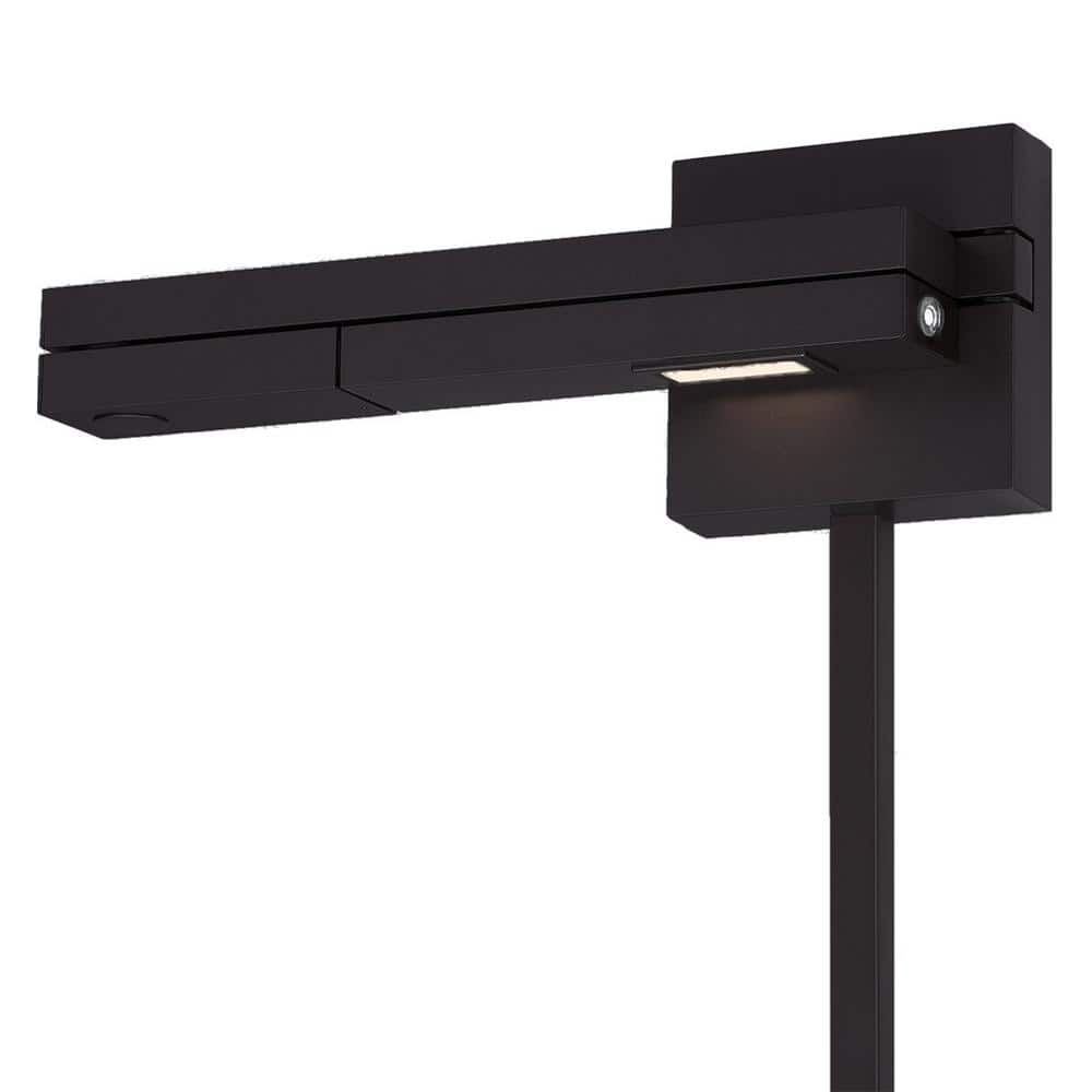 Black LED Outdoor Swing Arm Wall Light with Dimmable Feature