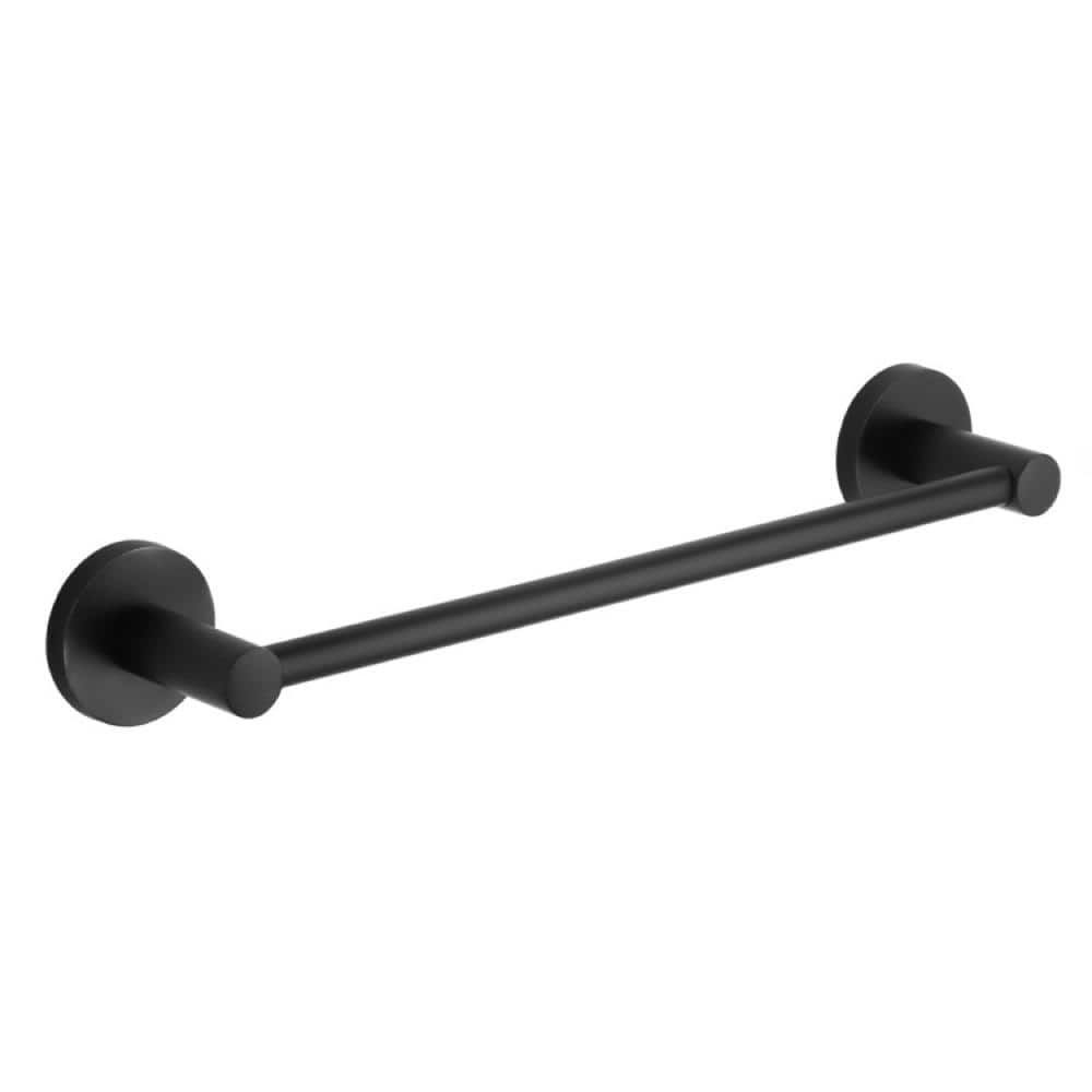 Matte Black 13-Inch Round Wall Mounted Towel Bar