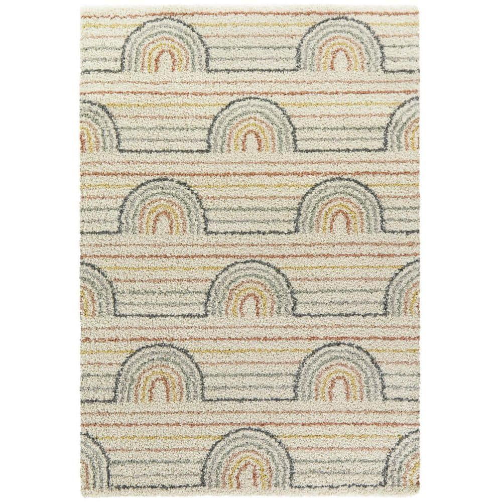 Himalaya Sherpa-Inspired Cream 4'x6' Easy-Care Kids Area Rug