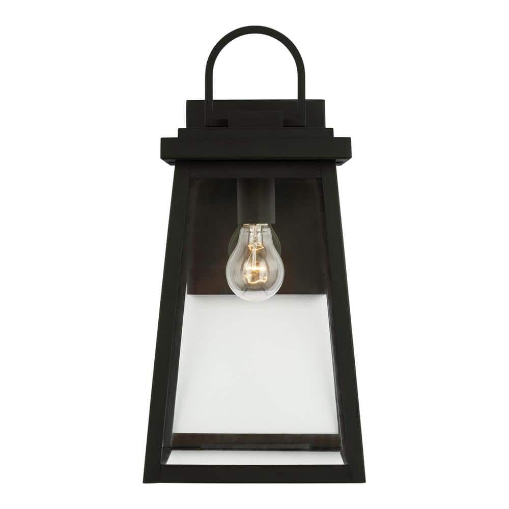 Founders 1-Light Black Bronze Outdoor Wall Lantern with Dimmable Energy Star