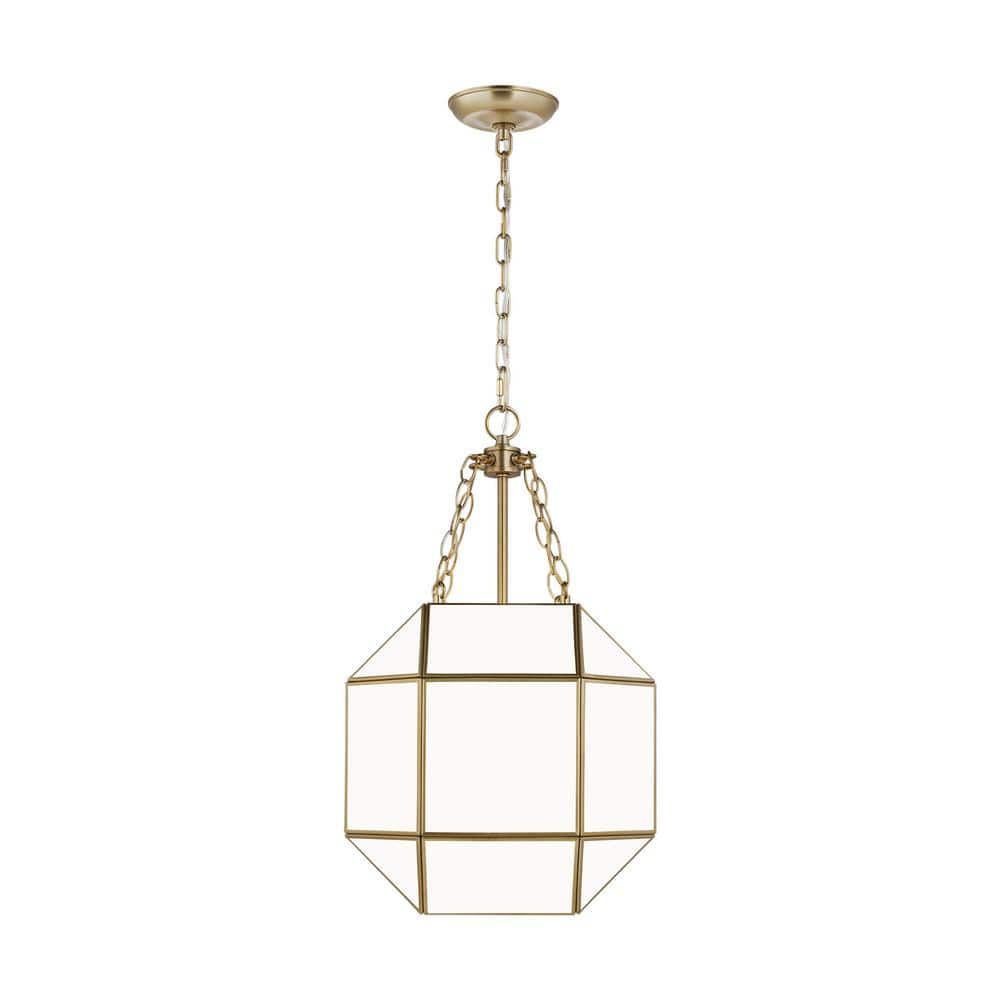 Morrison Satin Brass 23.25" Indoor/Outdoor Glass Jar Lantern