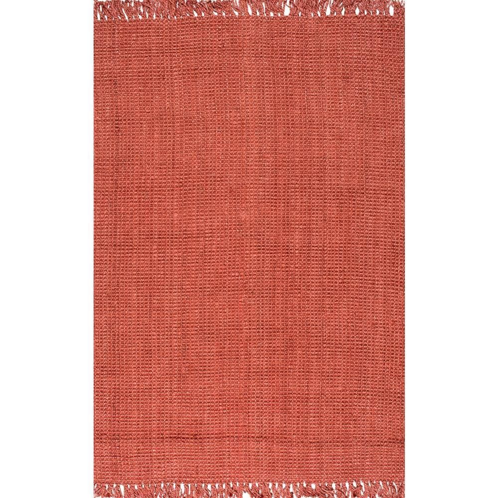 Terracotta Braided Jute 4' x 6' Handmade Area Rug