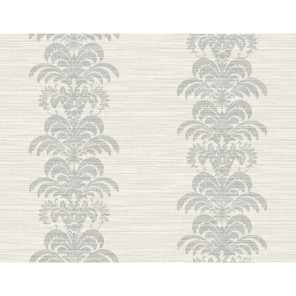 Cove Gray & Alabaster Damask Urban Chic Wallpaper