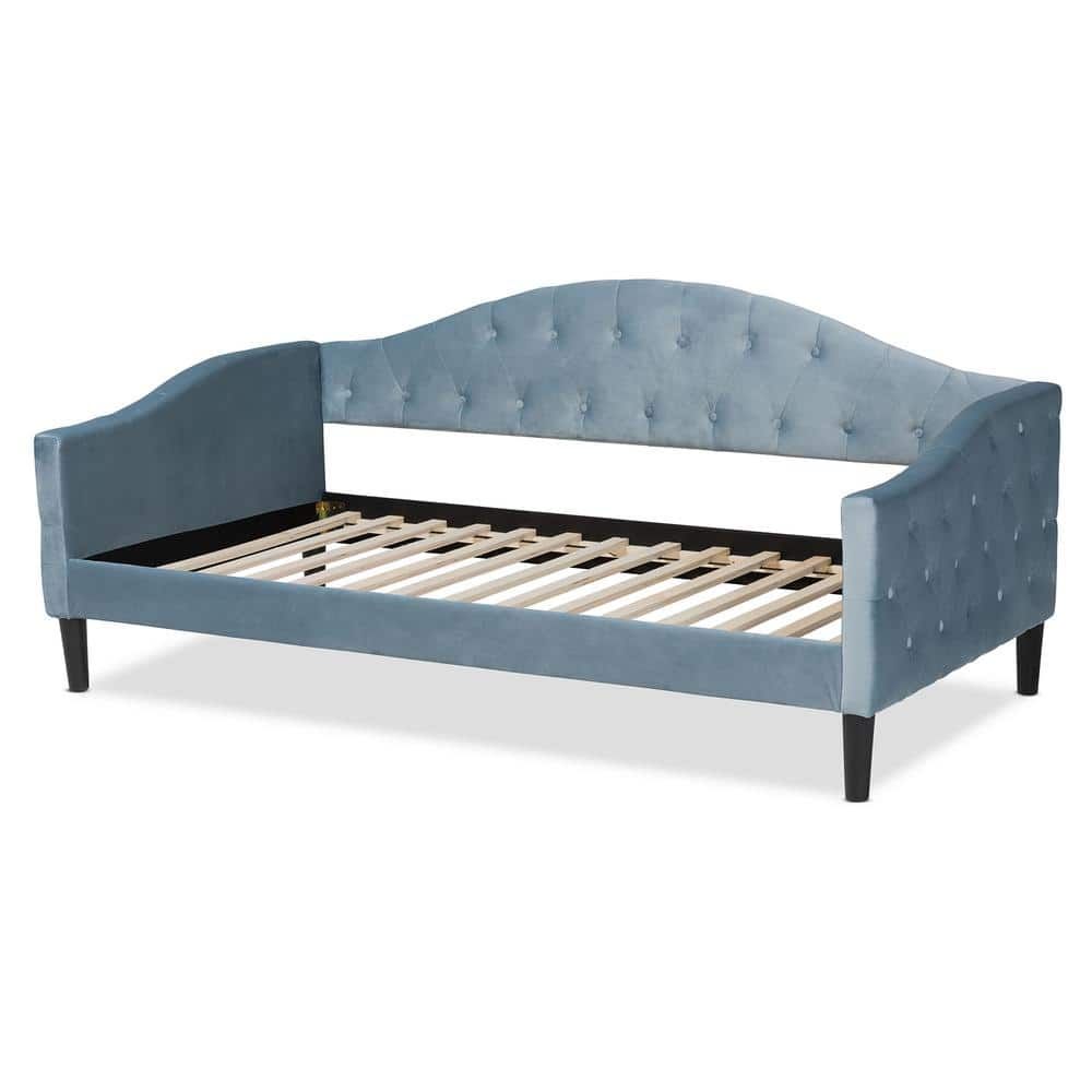 Elegant Luxe Velvet Twin Daybed with Tufted Upholstery and Wood Slats