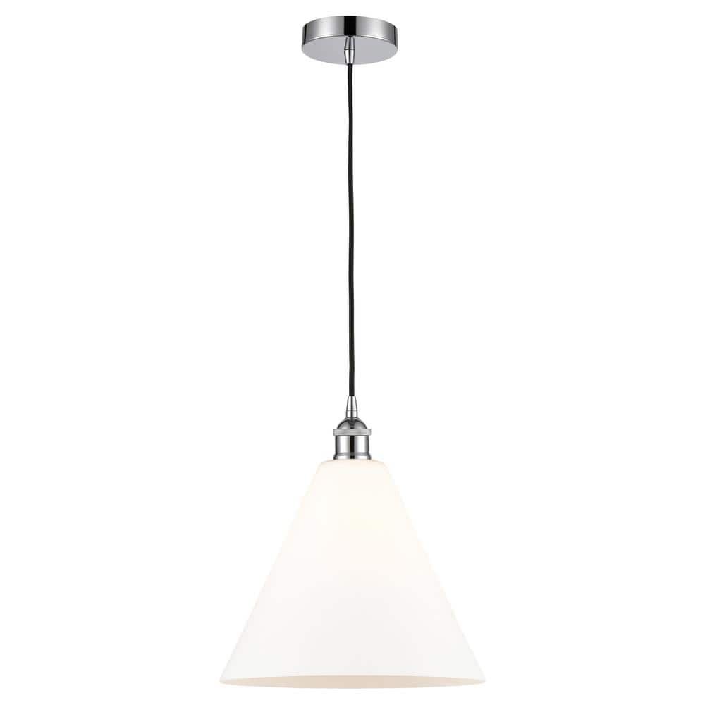Edison Modern Chrome and Glass 12" Mini Pendant Light