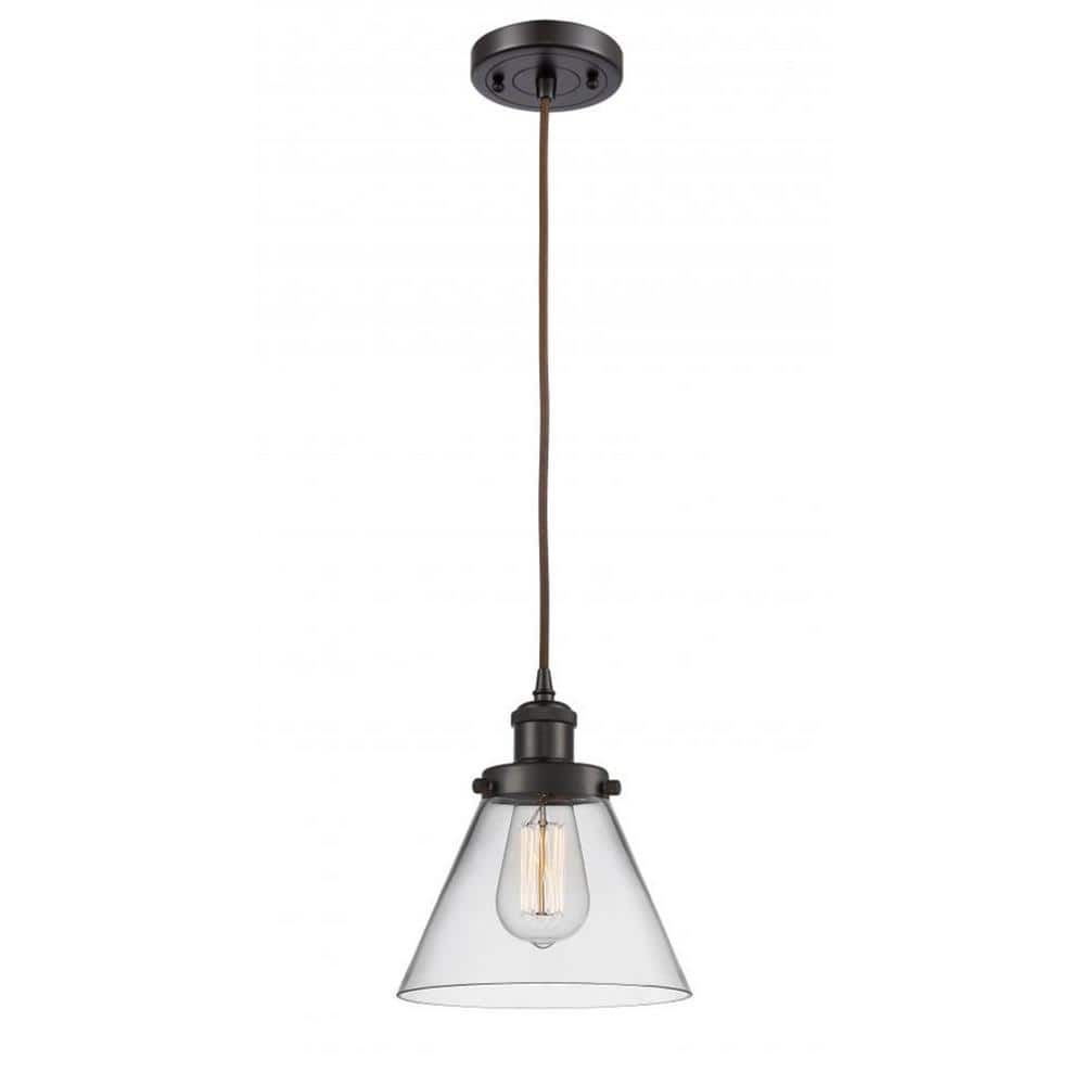 Oil Rubbed Bronze Mini Pendant with Glass Shade