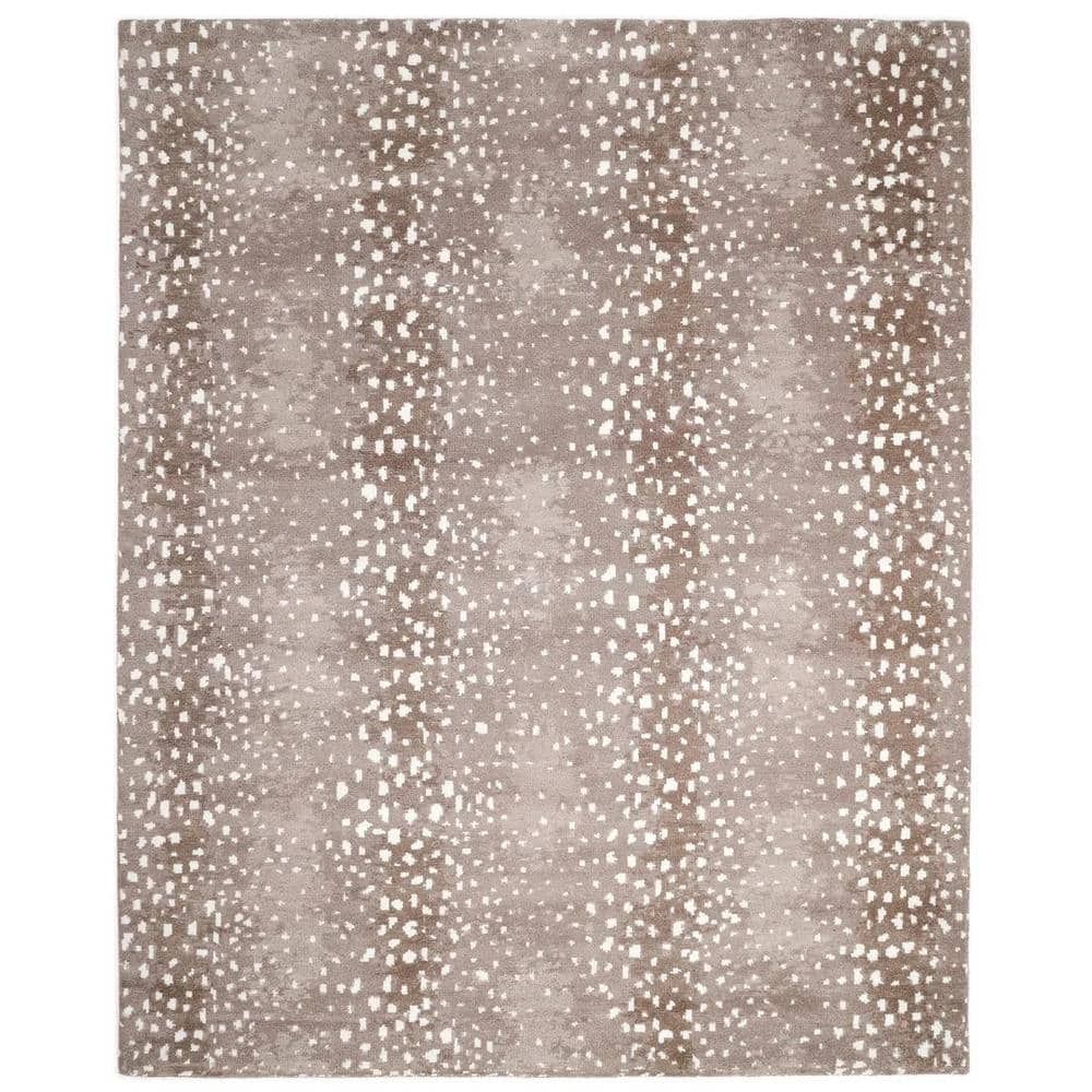 Sand and Ivory Hand-Knotted Wool 9' x 12' Area Rug