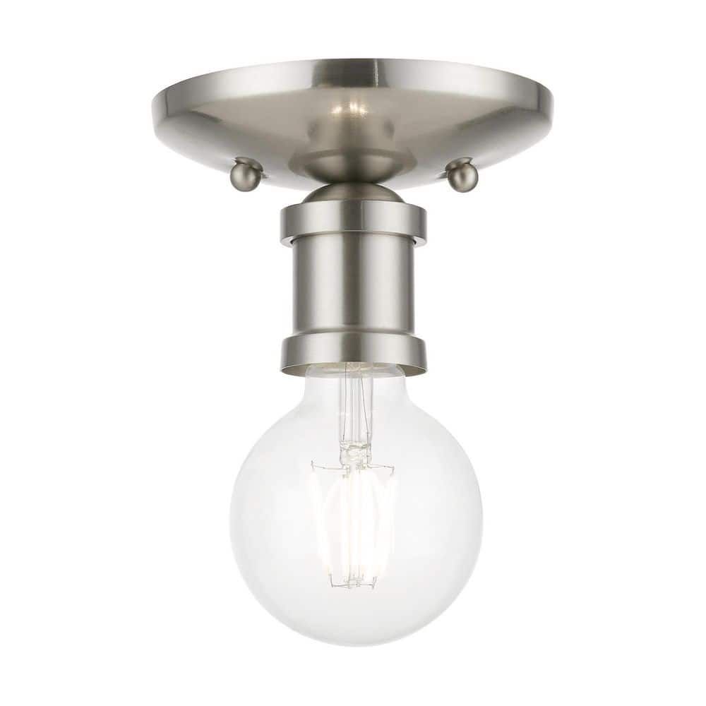 Lansdale Brushed Nickel Single Light Indoor/Outdoor Flush Mount