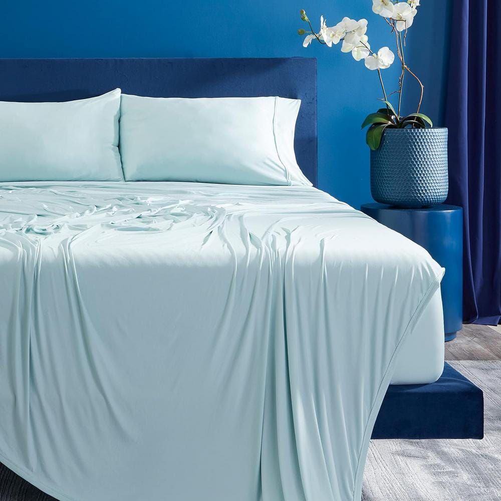 Misty Blue Ultra-Soft Cooling Queen Sheet Set