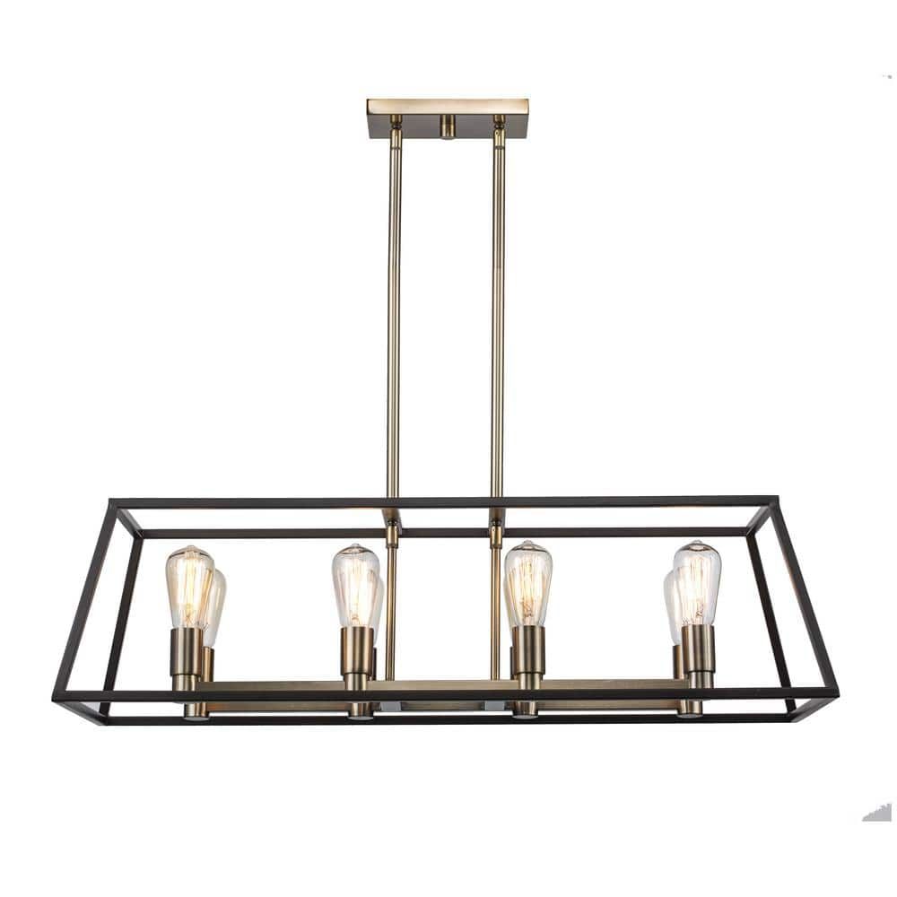 Adams Transitional Bronze 35" Square Cage Pendant Light