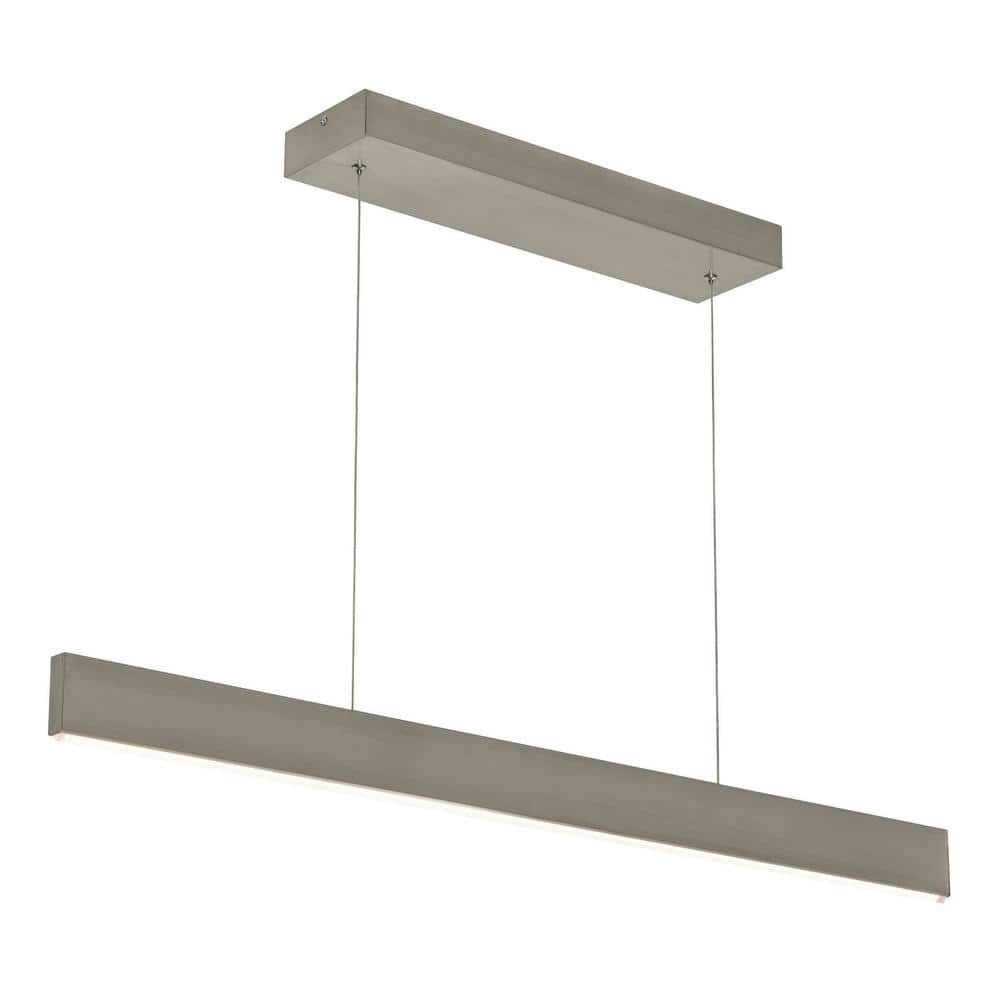 36" Satin Nickel Aluminum LED Linear Pendant Light