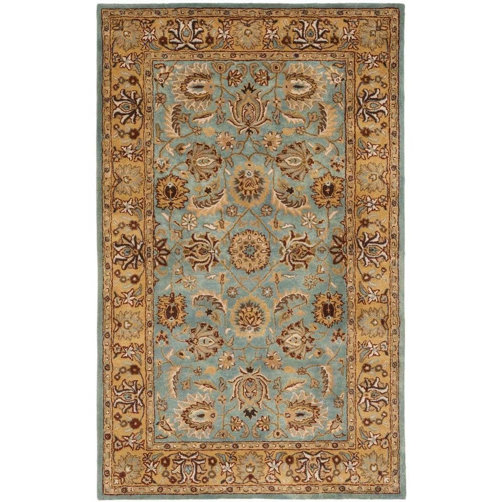 Heritage Blue and Gold Hand-Tufted Wool 6x9 Area Rug