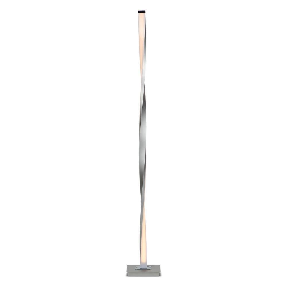 Helix 48" Platinum Silver LED Modern Floor Lamp with 3-Way Dimming