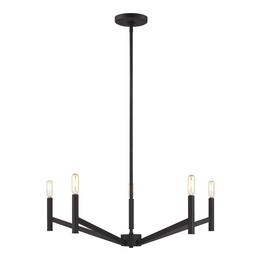 Vector 5-Light Midnight Black Brass Chandelier