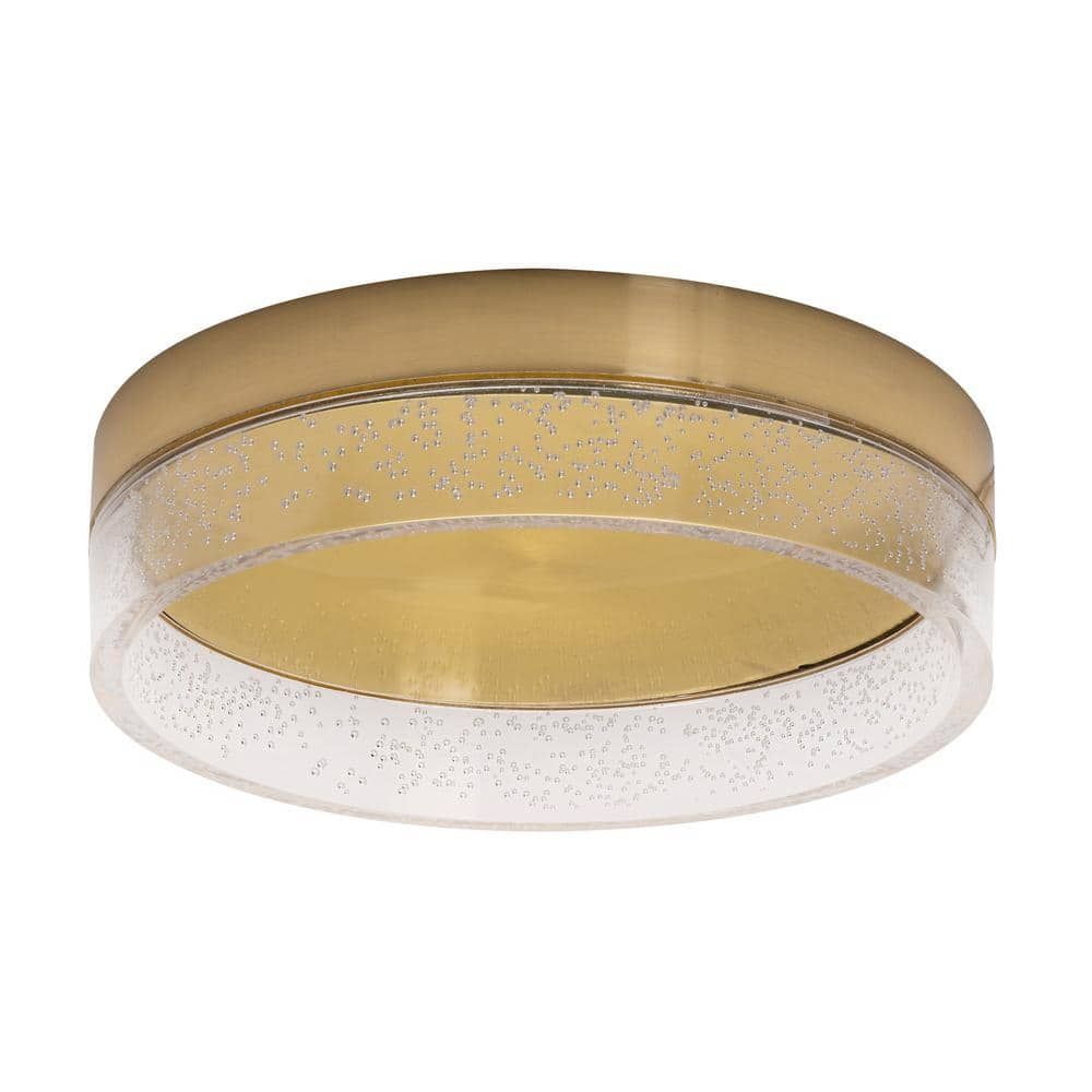 Satin Brass 11.81'' Square LED Flush Mount for Indoor/Outdoor