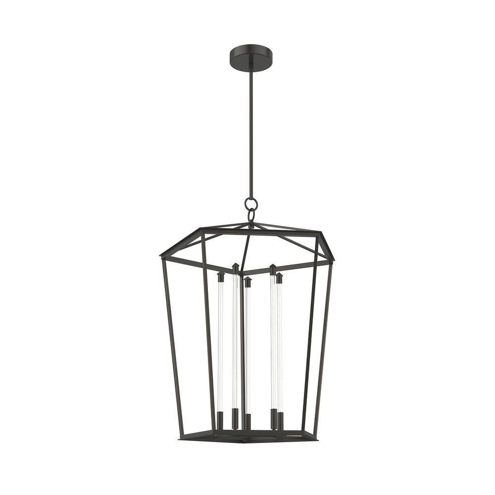 Urban Bronze Glass 5-Light LED Chandelier
