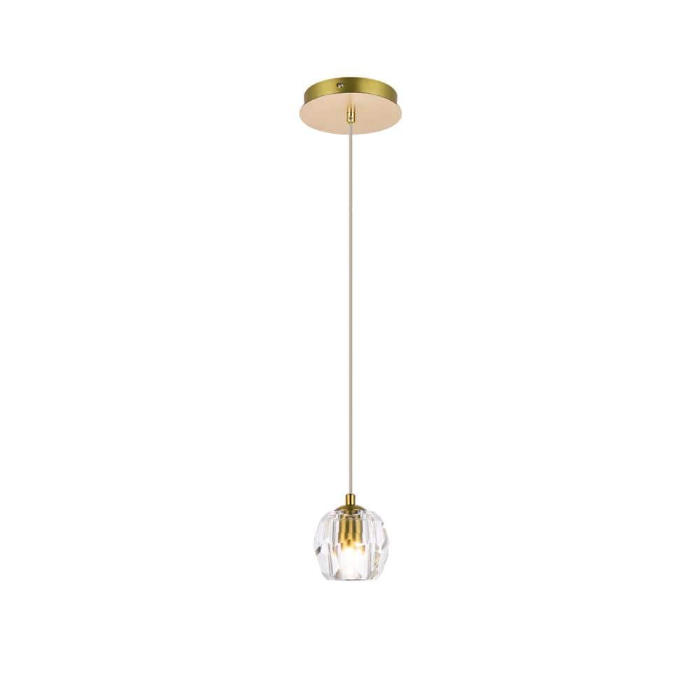 Eren Gold Finish 5.5" Crystal Globe Pendant Light