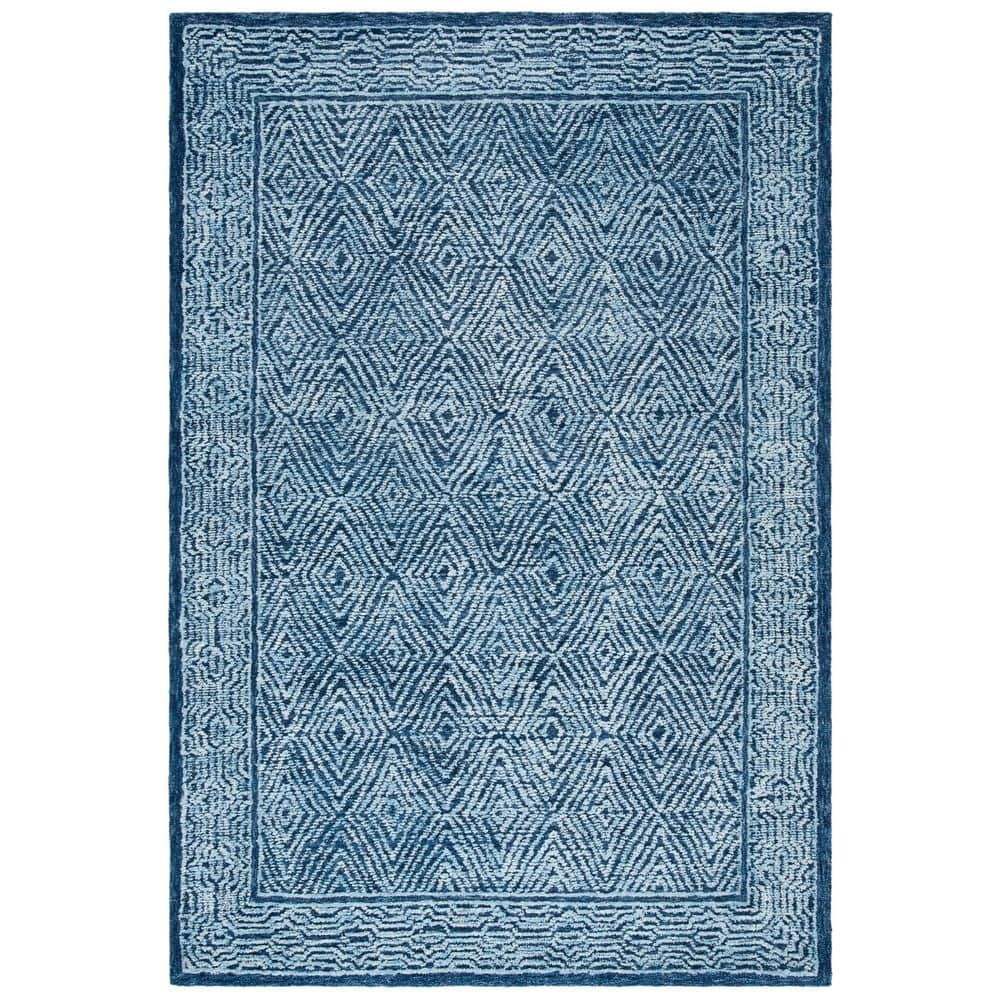 Capri Elegance Hand-Tufted Wool Area Rug in Navy - 4' x 6'