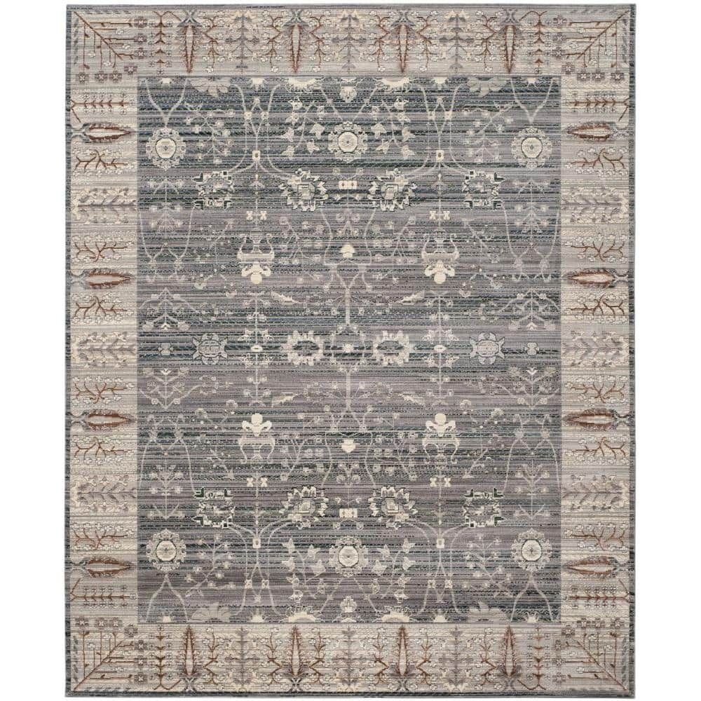 Gray Rectangular 8' x 10' Reversible Synthetic Rug