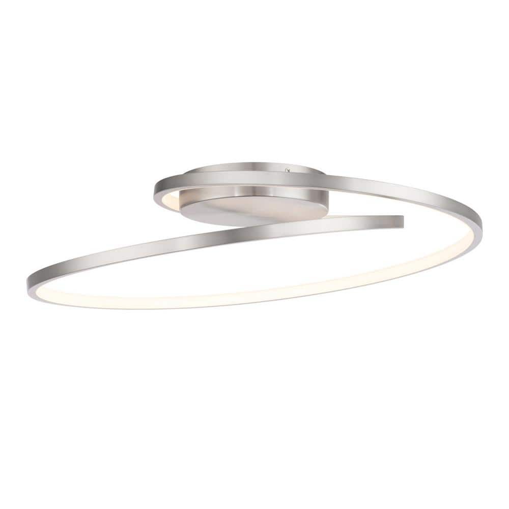 Marques Brushed Nickel LED Flush Mount with White Silicone Shade