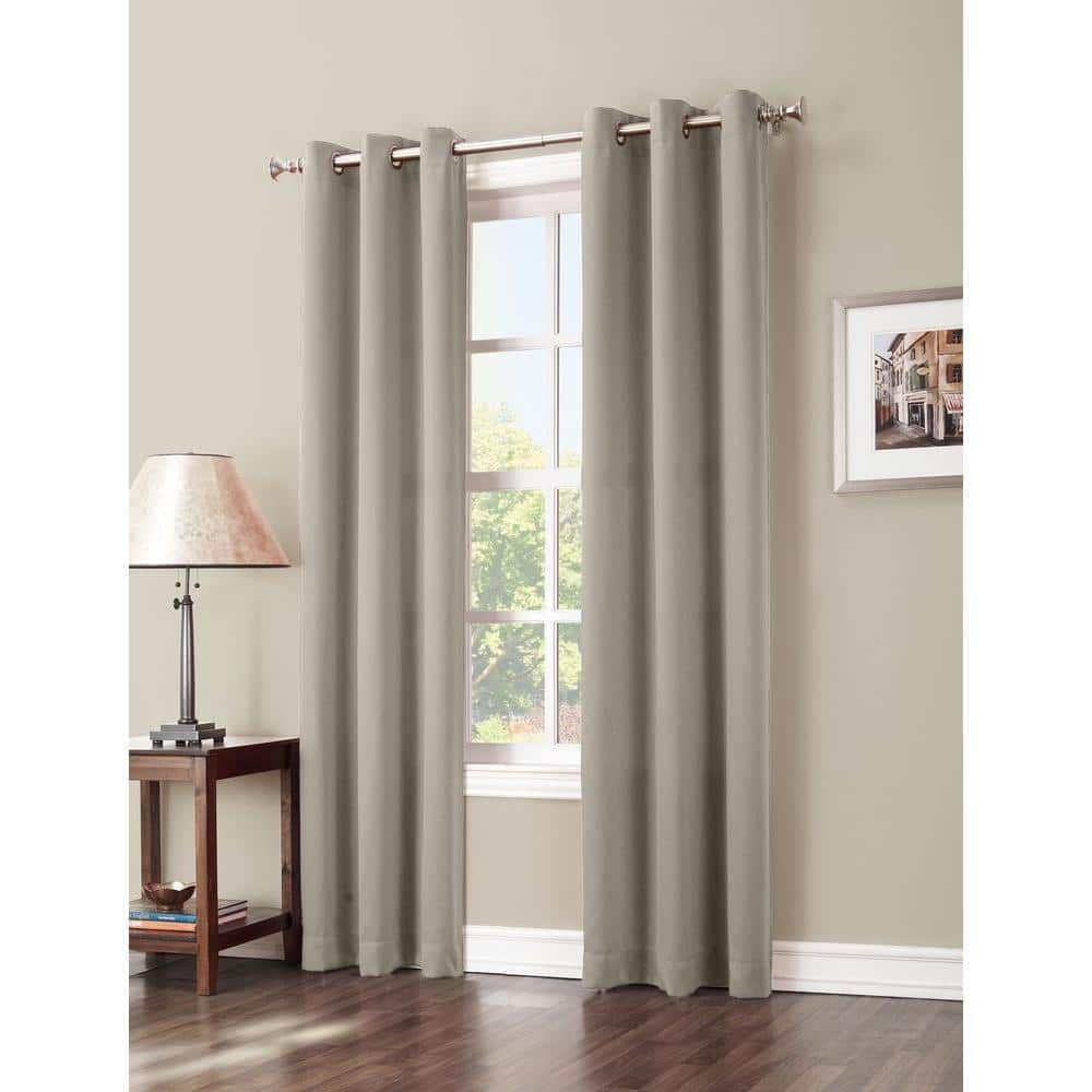 Stone Blackout Grommet Curtain Panel, 40" x 84" Polyester