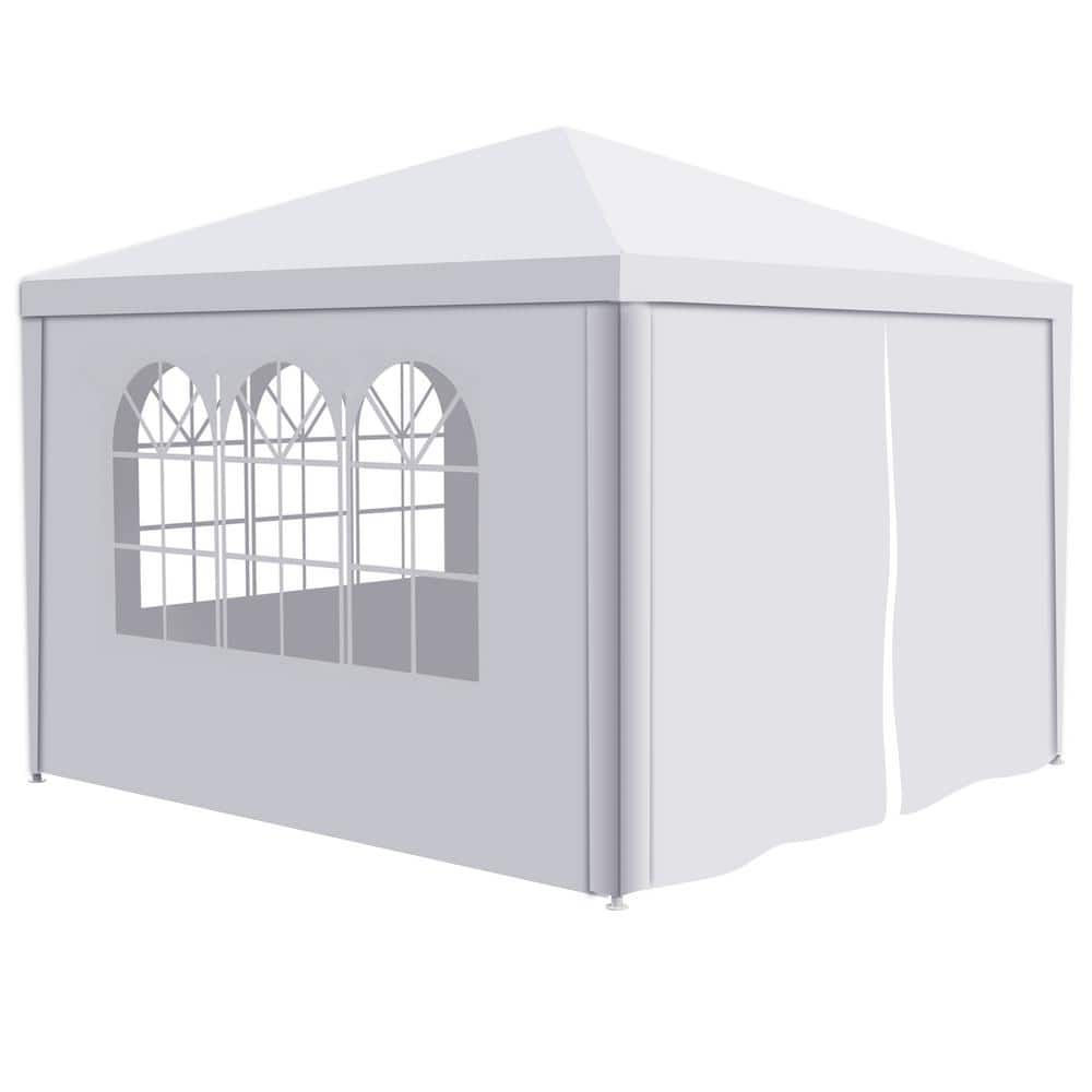 10 ft. White Polypropylene Outdoor Party Tent with Removable Walls