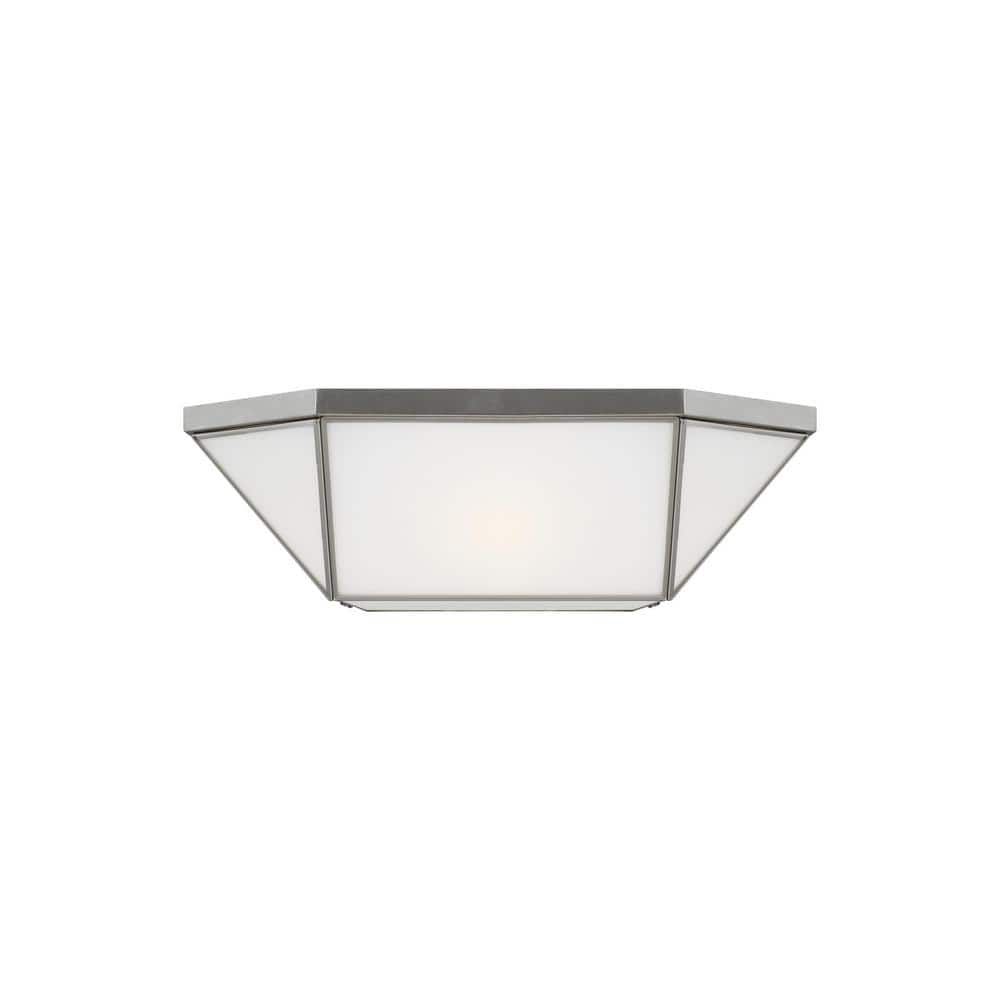 Morrison 20'' Brushed Nickel Indoor/Outdoor Flush Mount with Glass Shade