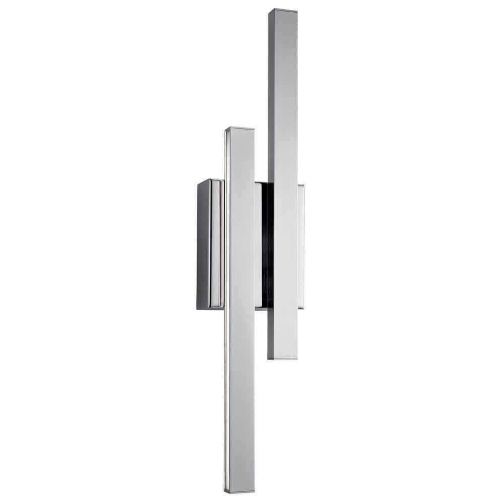 Chrome Finish Etched Acrylic Dimmable LED Wall Sconce