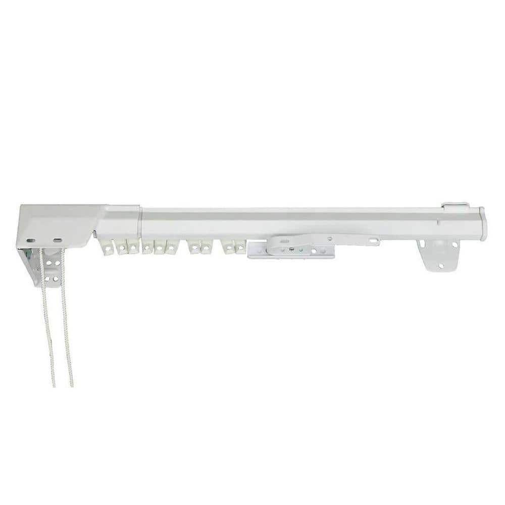 Heavy Duty White Steel Traverse Curtain Rod 48-84 Inches