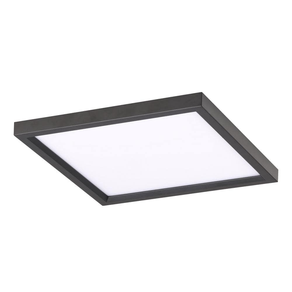 Vantage 15" Coal Black and Brushed Nickel LED Flush Mount