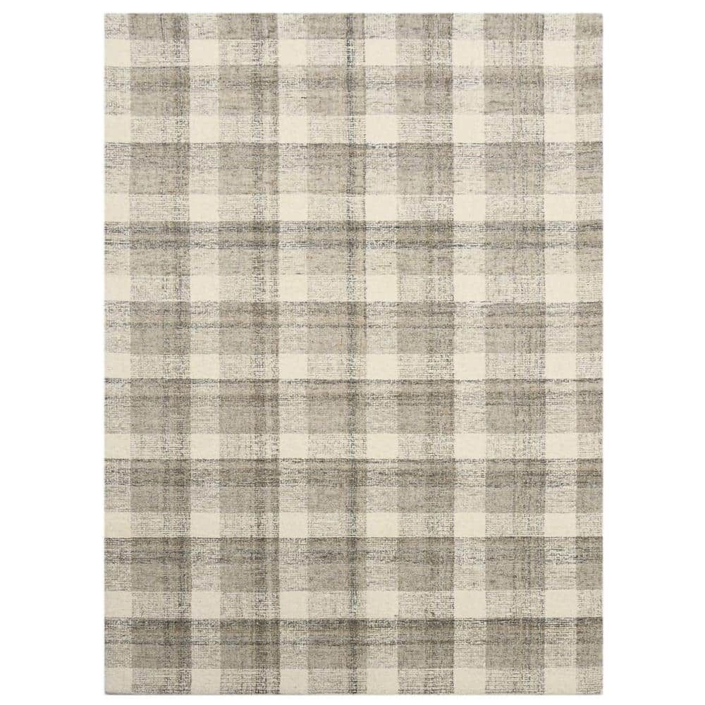 Ivory Hand-Tufted Wool Reversible Rug, 3'6" x 5'6"