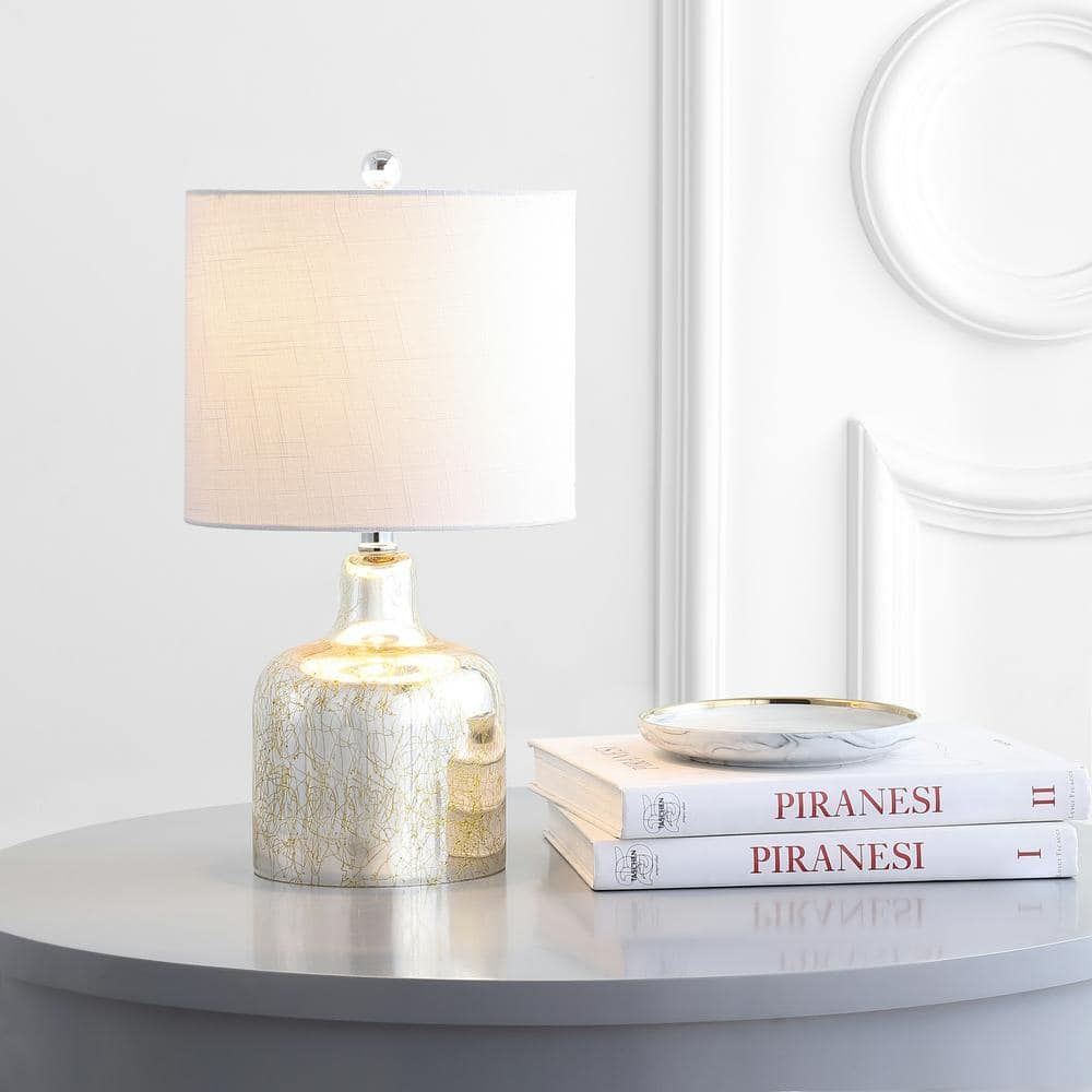 Gemma 19" Gold and Silver Glass Bell LED Table Lamp
