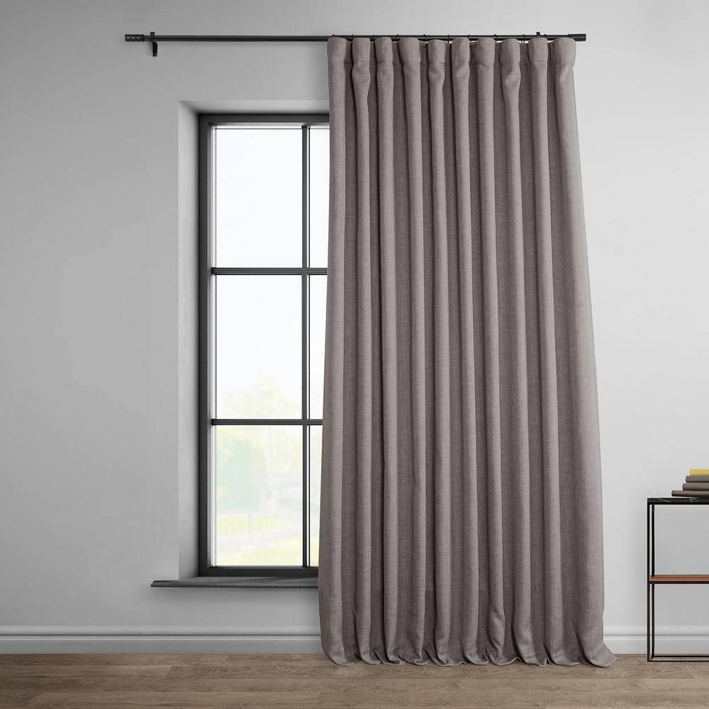 Mink 84" Faux Linen Blackout Curtain Panel