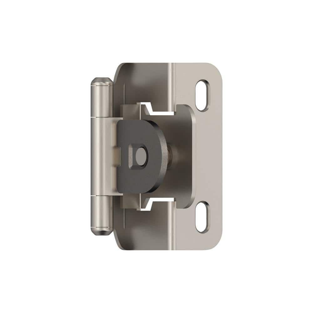 Satin Nickel 1/2 Inch Overlay Cabinet Hinge Pair