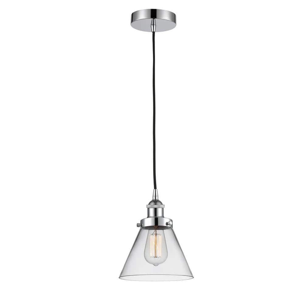 Edison 10'' Polished Chrome Mini Pendant with Clear Glass