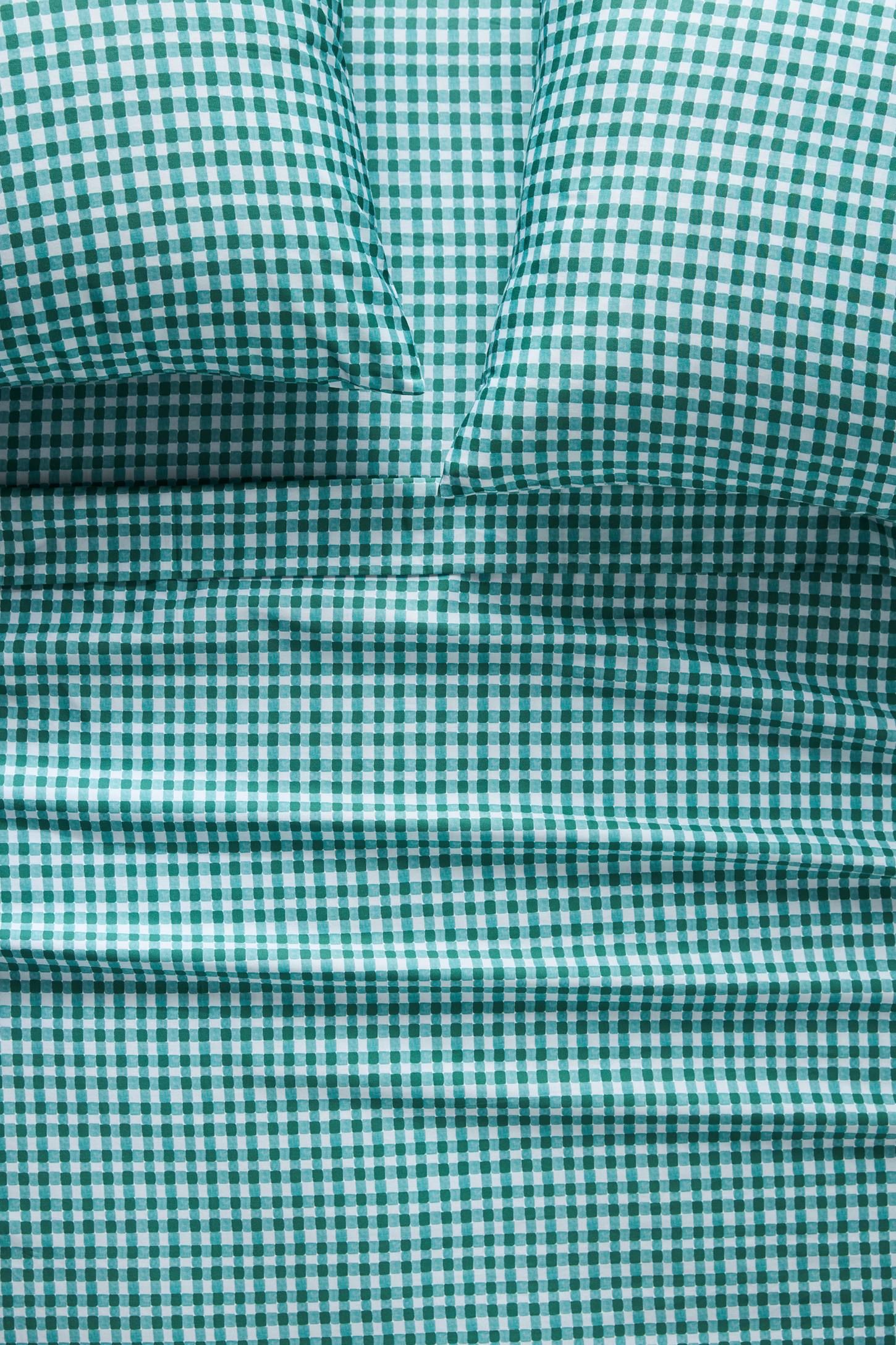 Green and White Organic Cotton Sateen Sheet Set