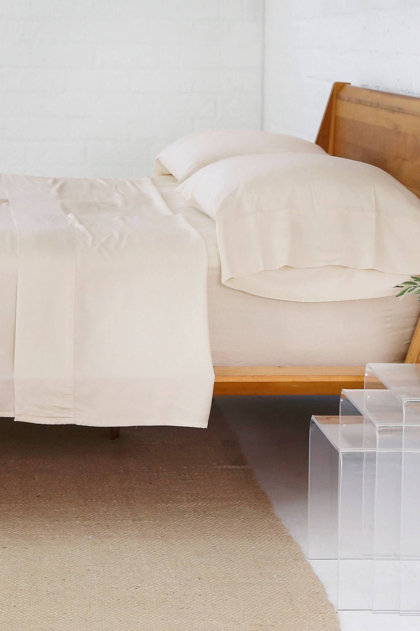Twin White Egyptian Cotton Sateen Sheet Set