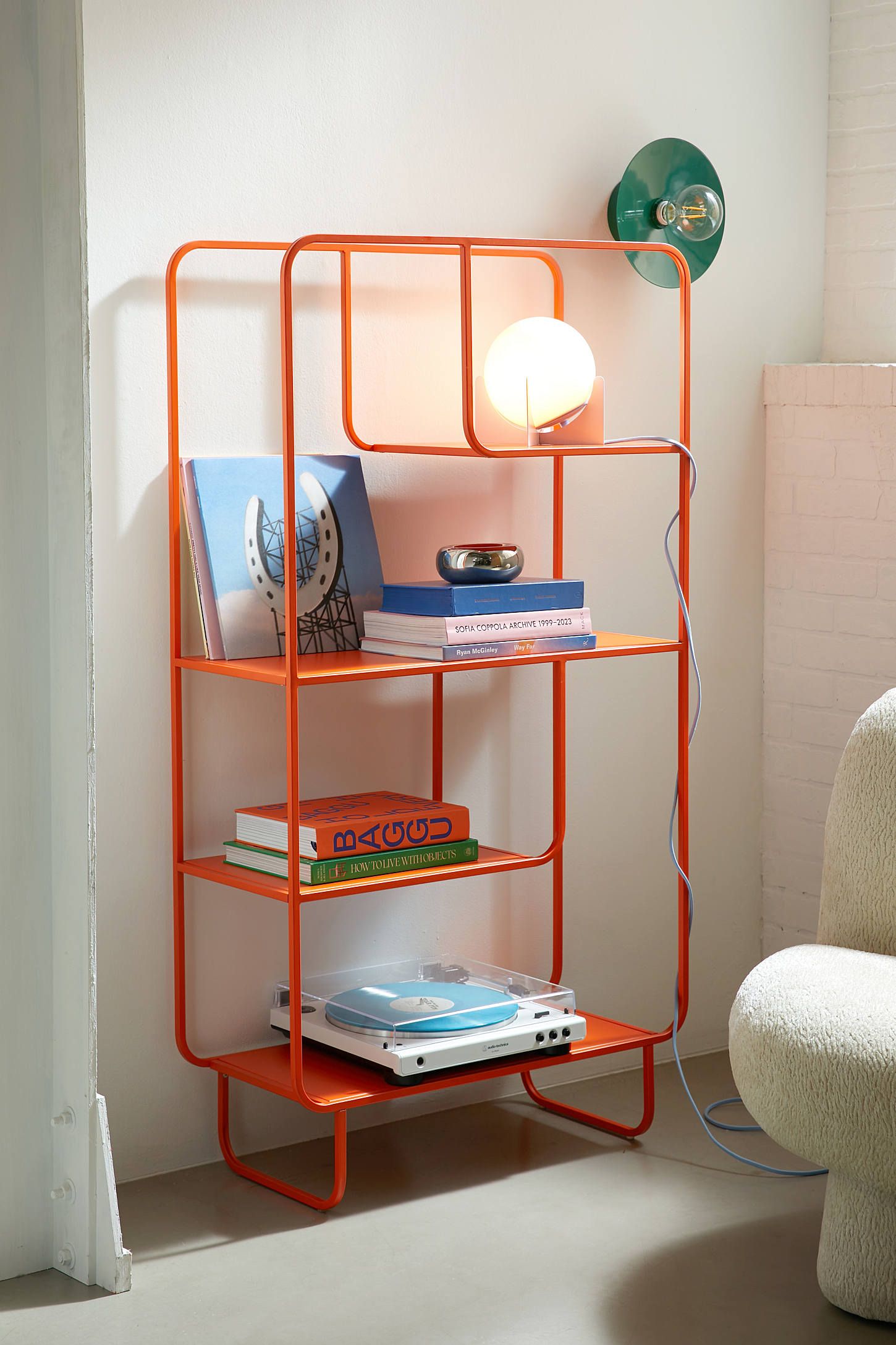 Alana Orange Powder-Coated Metal Modular Bookshelf
