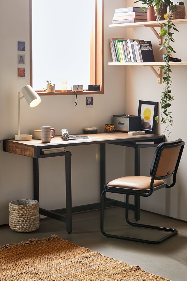 Parliament Industrial Black/Brown Mango Wood Home Office Desk