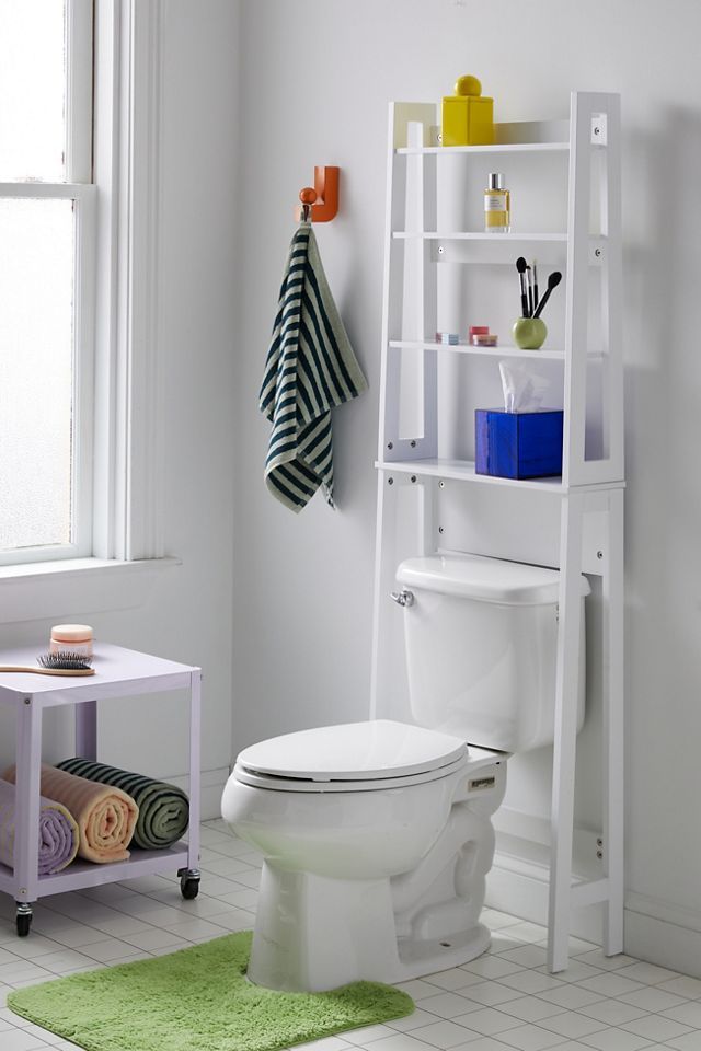 White 4-Tier Over-the-Toilet Bathroom Storage Shelf